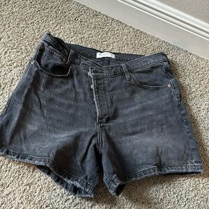 Abercrombie high rise dad short with crossover button fly